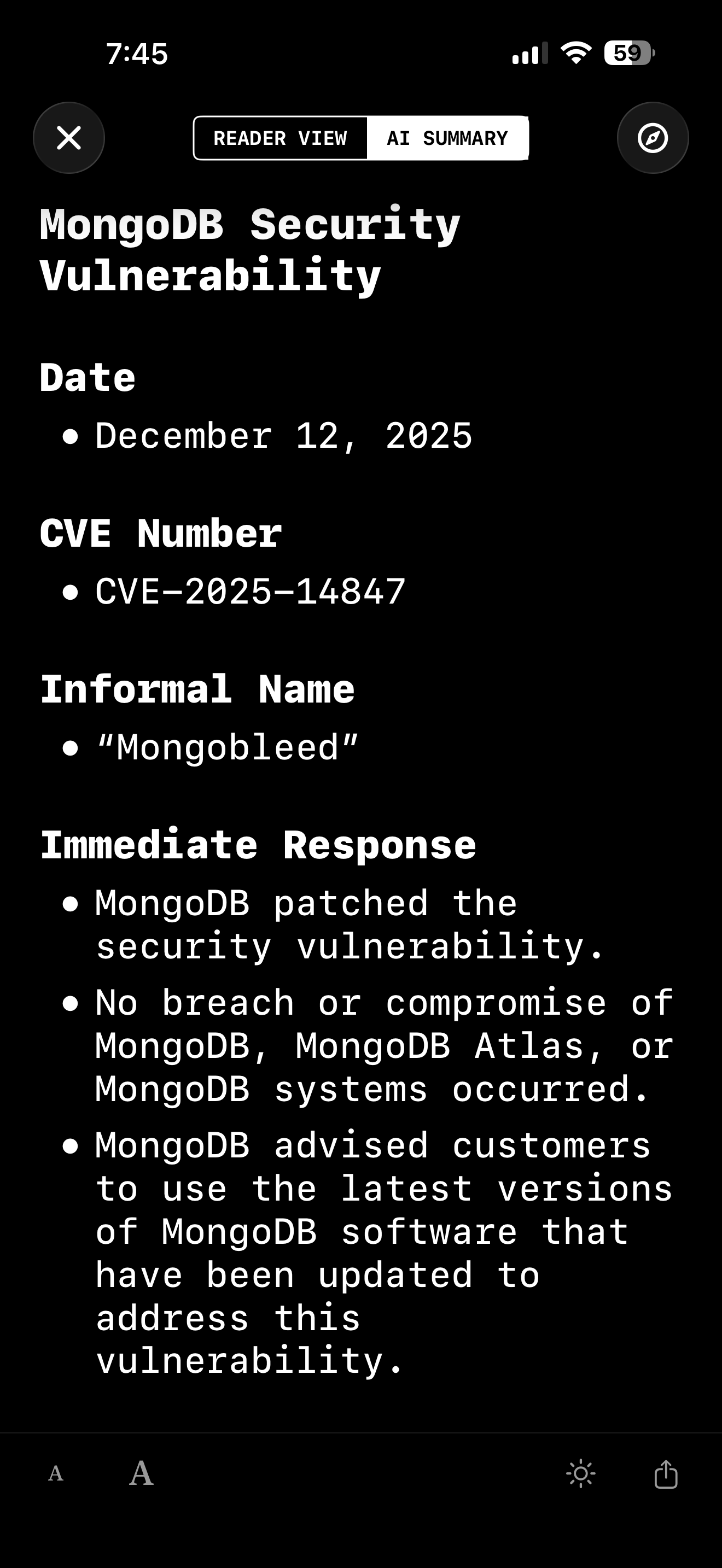 Brutalist iOS AI View